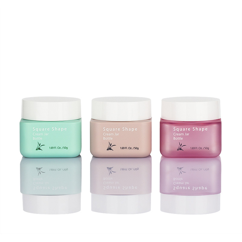 Food Grade Empty Face Cream Containers Double Wall Square 50g