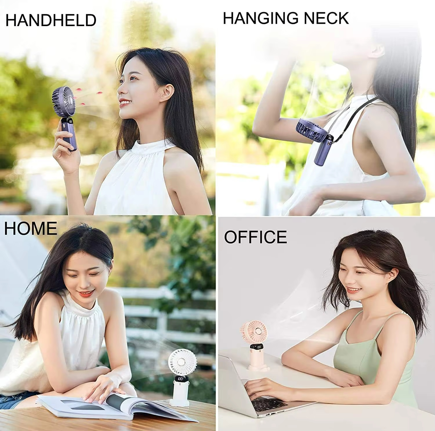 Top Selling Portable Led Display Mini USB Rechargeable Fans Summer Desk Handheld Air Conditioner Cooler for Outside Travel Fold