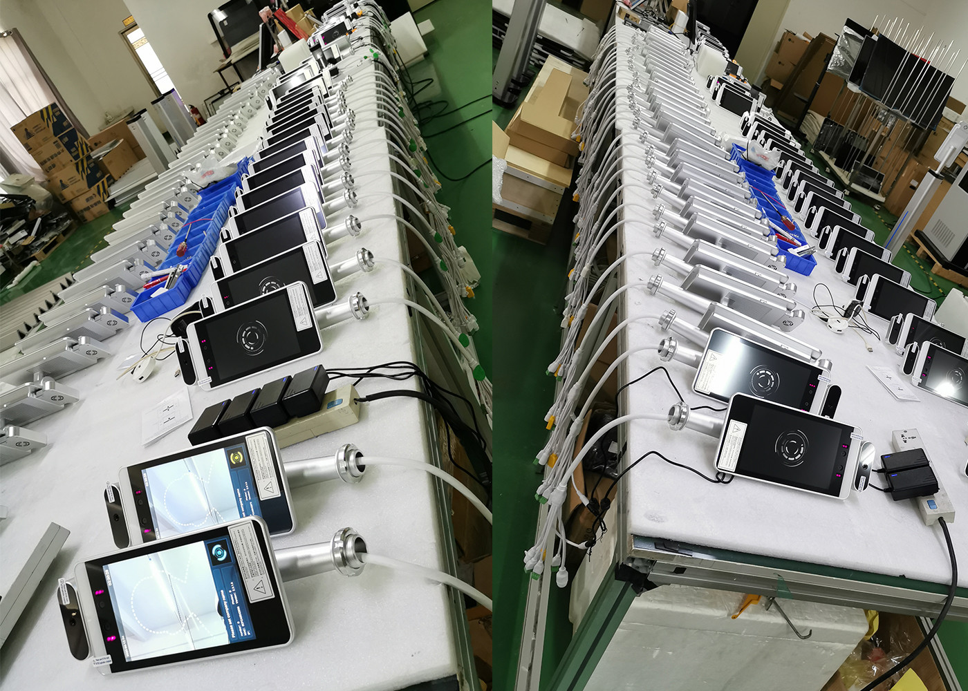 Capacitive Touch 200W Pixels Face Recognition access control system Temperature Measurement kiosk thermal scanner