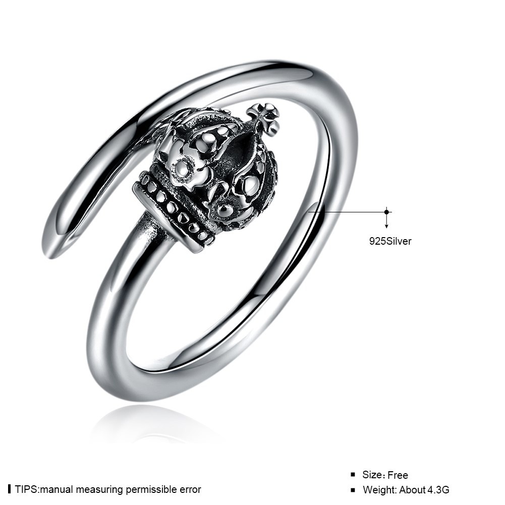 1.39g 17.3mm Crown Shaped Engagement Ring Hypoallergenic Cluster Real Silver Rings