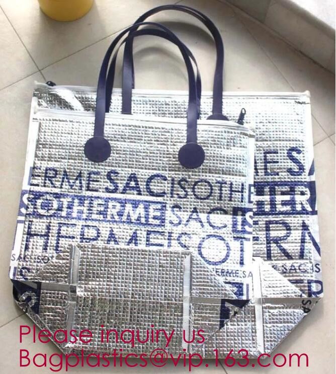 custom bulk waterproof large soft folding food delivery picnic lunch tote grocery cooler bag aluminum foil thermal bags