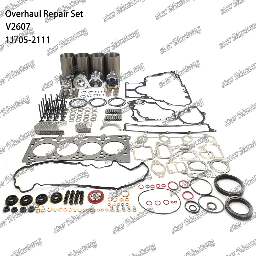 V2607 Overhaul Rebuild Kit Cylinder Liner Piston With Pin Kit Valve Seat Valve Guide Gasket Kit For Kubota
