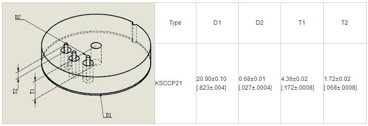CCP serices capacitive ceramic pressure elements circular 21mm chip Pressure sensors