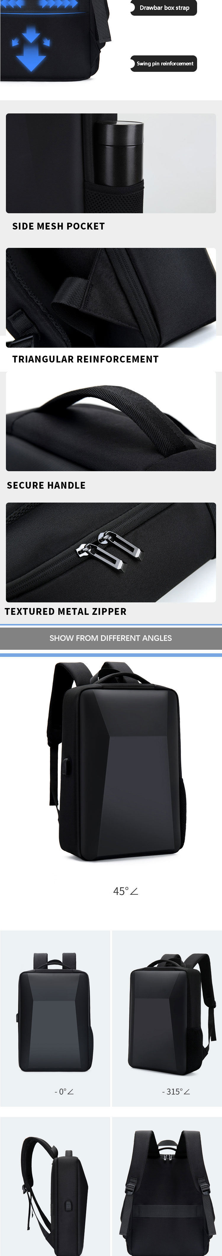 Sympathybag Custom Travel Smart Backpacks EVA Laptop Backpacks 16Inch With USB