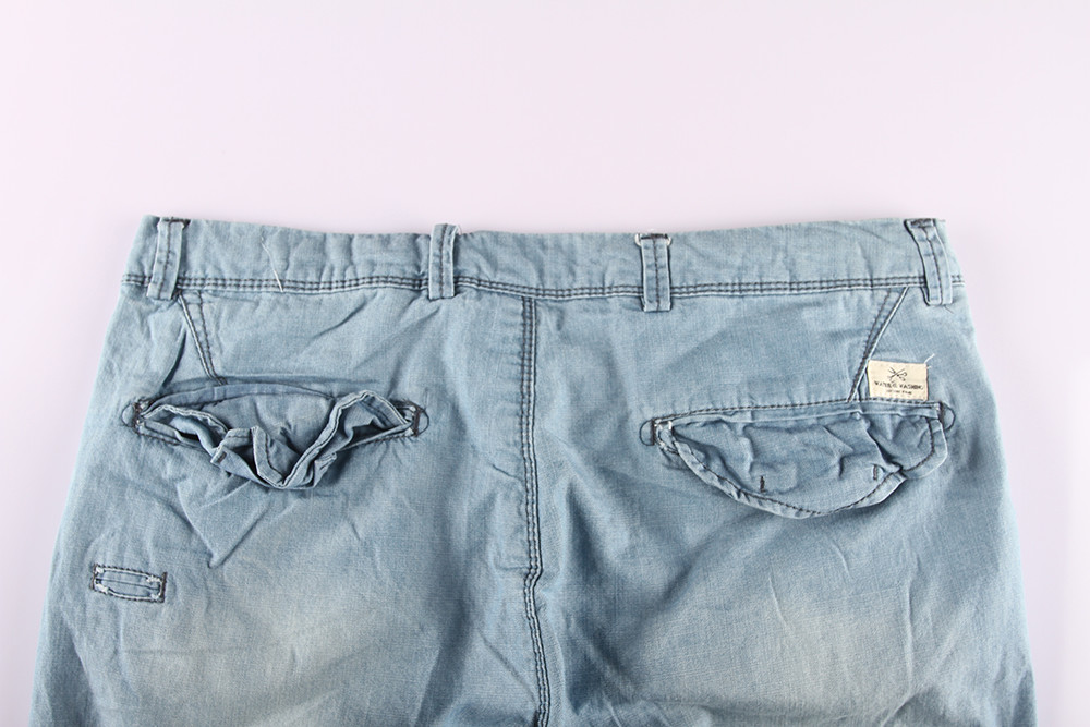 Denim Shorts Men'S Summer Stretch Denim Pants Mens Short 100% Cotton