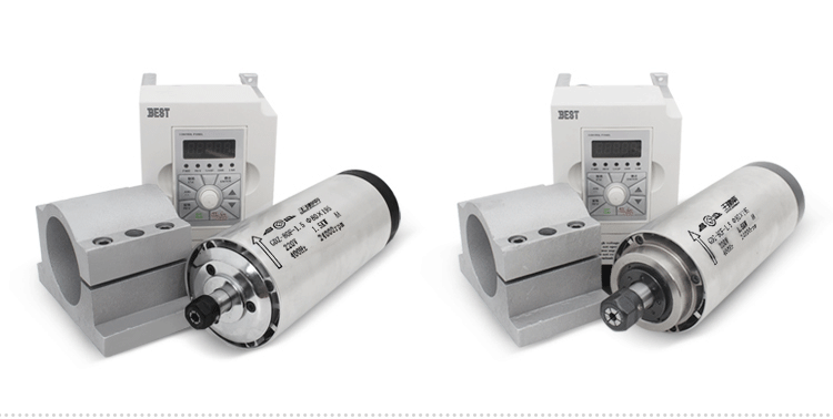 Inverter Drive 1.5KW Air Cooled Spindle Motor Round Type 24000rpm 400HZ for Woodworking Engraving and Milling