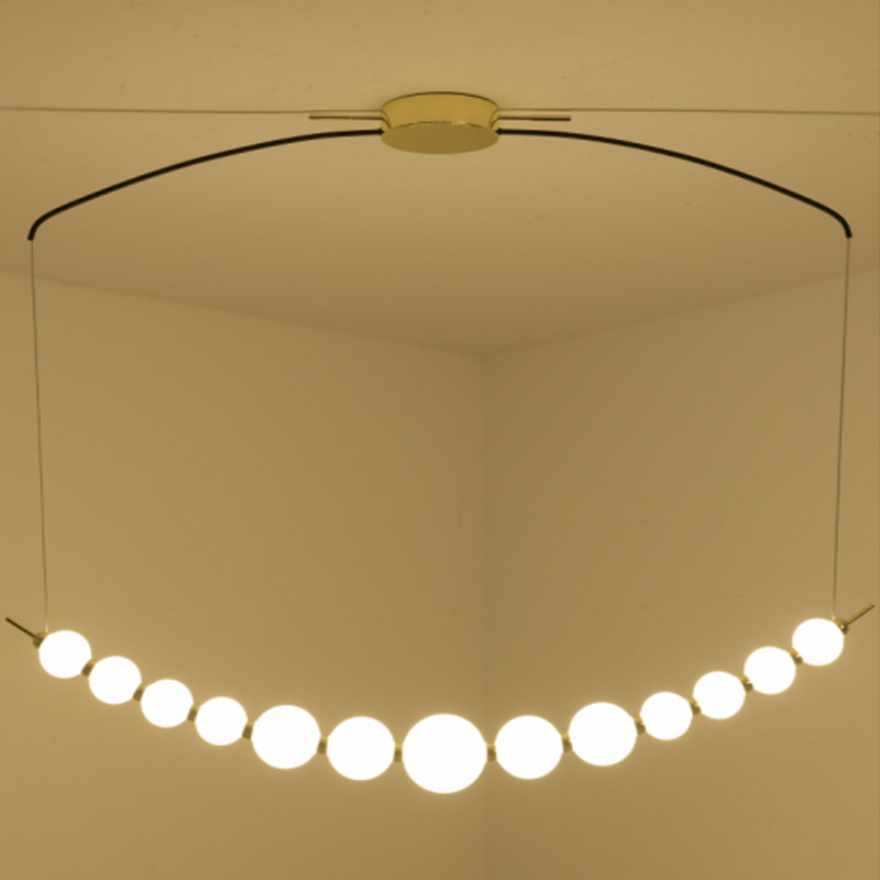 LED Aluminum Painting Gold Pearl Dining Room Chandelier 30W