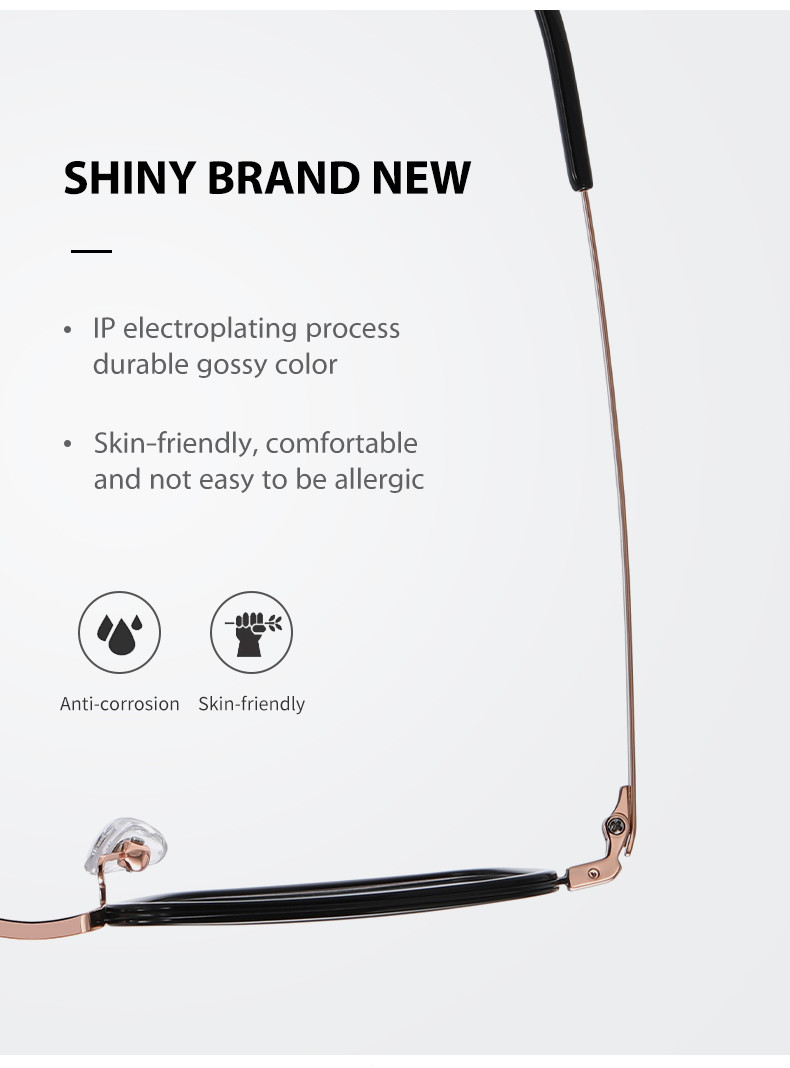 IP Plating Pure Acetate Titanium Glasses , Stable Clear Lens Glasses