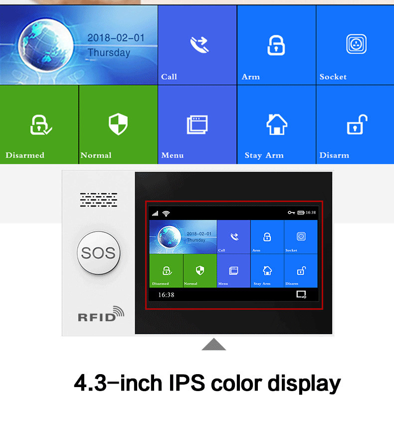 Full Touch Screen Wi-Fi+GSM/4G Home Burglar Alarm System Kit With A Variety Of Smart Accessories