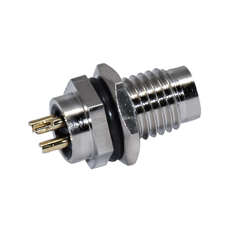IP67 Male Straight Waterproof M8 Solder Connector Socket Panel Mount From M8 3 Pins
