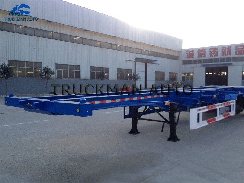 Flatbed Cargo Container Semi Trailer 3 * 13 Ton Capacity With Tubeless Tire
