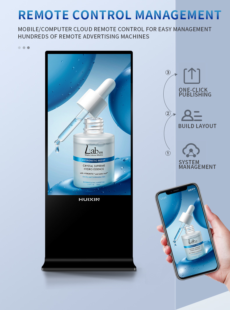 High Brightness Floor Standing Advertising Digital Signage Display Kiosk Digital Signage and Displays