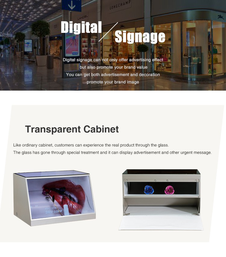 Trade Show Transparent Display Screen 1920*1080 Showchase Advertising Player