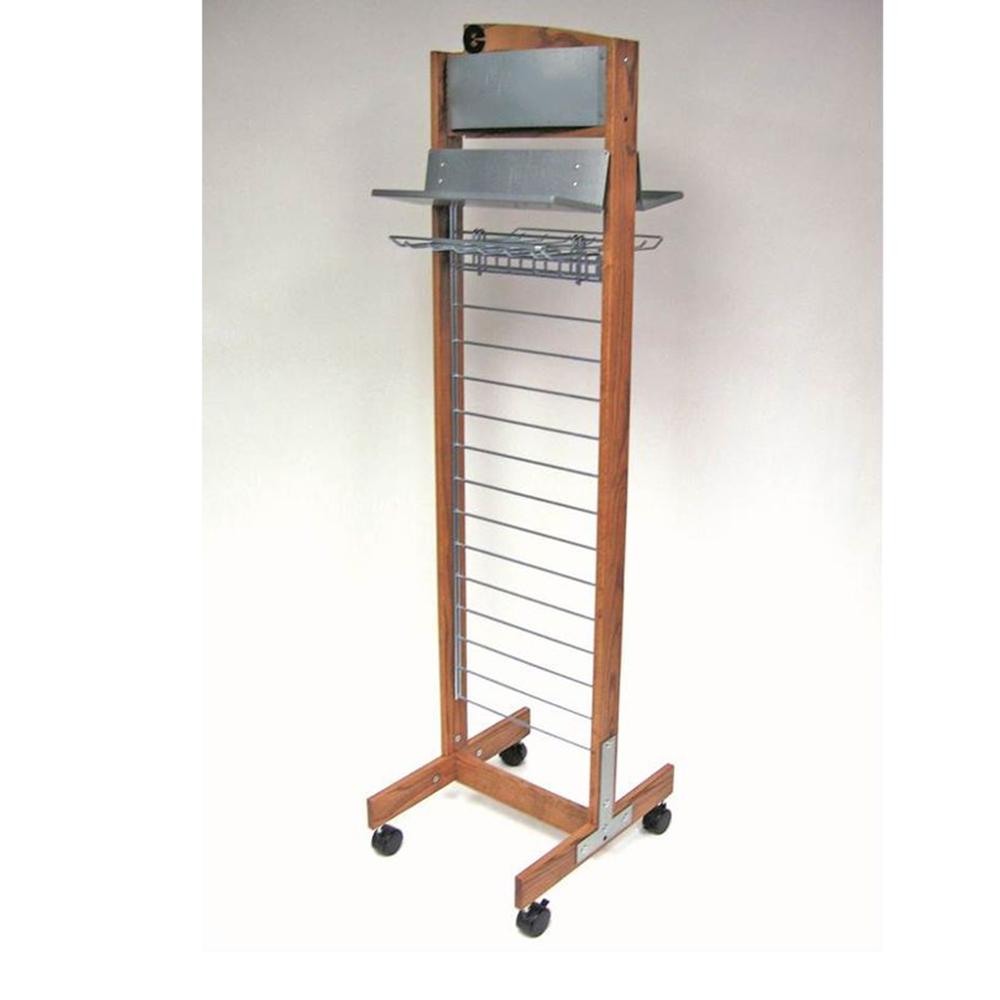 Triangle Mobile Display Stand Gridwall Display Rack With Wheels