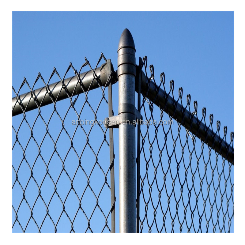 Low Carbon Steel Wire Galvanized Chain Link Fence For Sports Ground With Customized Size