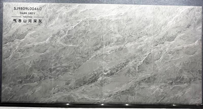 Modern Tiles Inside Floor Glazed Polished Porcelain Tile For Office And 900x1800x9mm Light Gray Marble Look Tile For Apartment