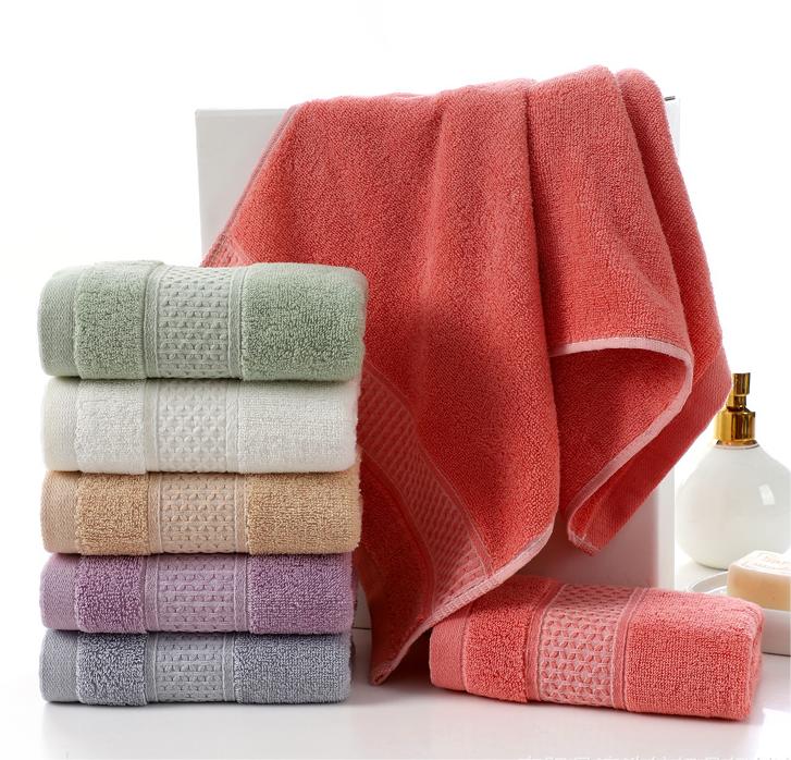 Jacquard 100% Cotton Face Wash Towel Solid Color Soft Towel Popular Selection