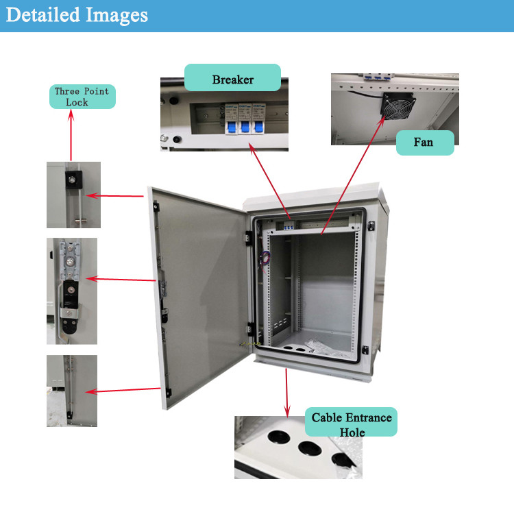 Waterproof 12U 19 Inch Rack External Telecoms Cabinet