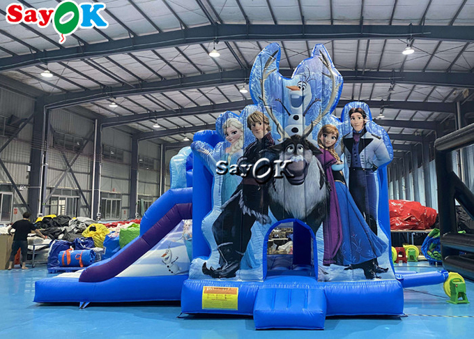 Ice Princess Printing Theme Inflatable Bounce Trampoline Slide Combo