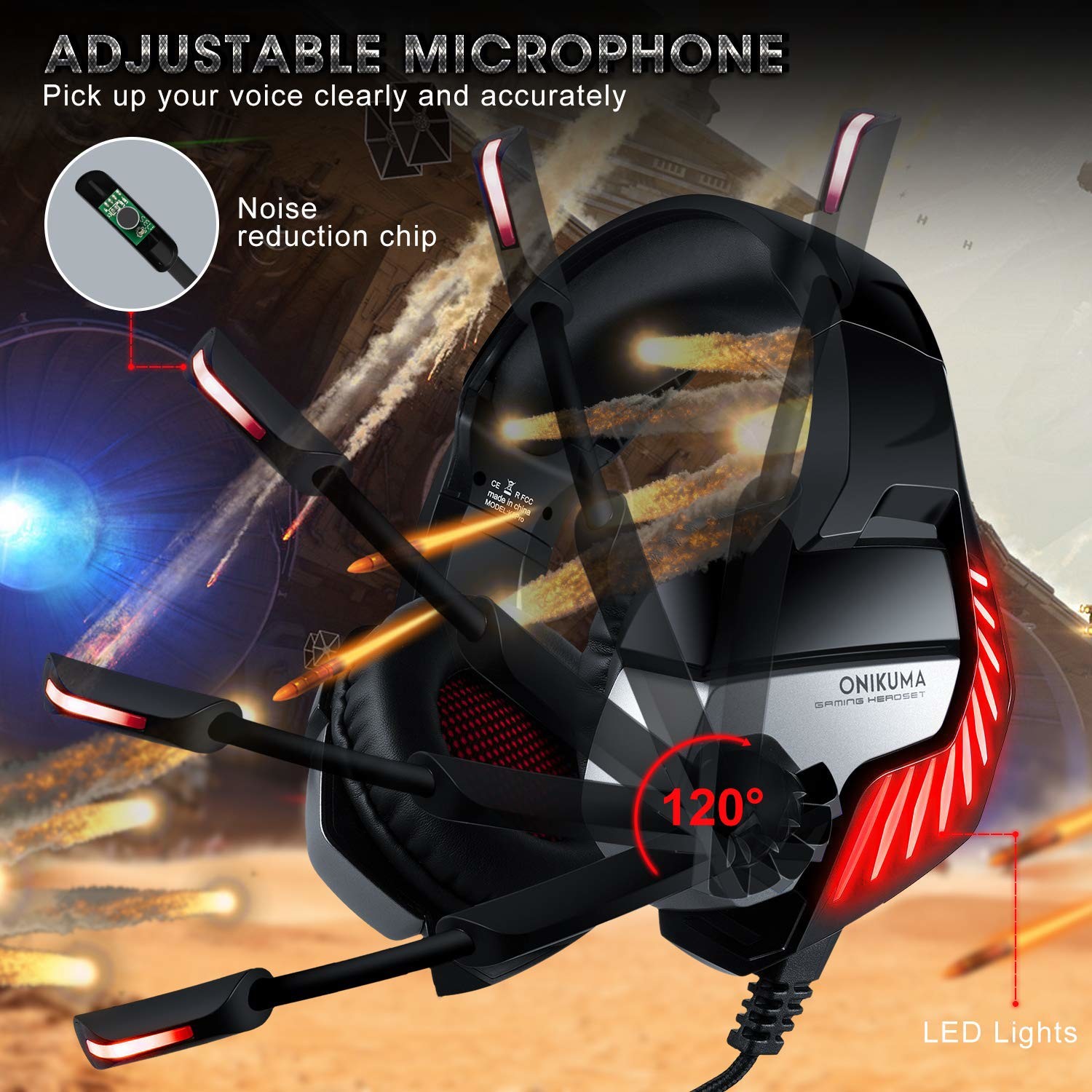 K5 Pro Noise Cancelling PC Gaming Headset with Mic