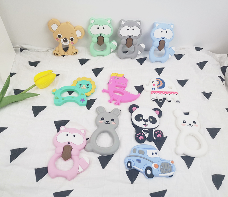 Animal Cat Kitten Silicone Baby Teether BPA Free For Toddler Teething