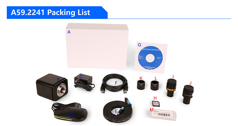 OPTO EDU A59.2241 4K 8.0M HDMI+USB+SD Digital Camera For Microscope