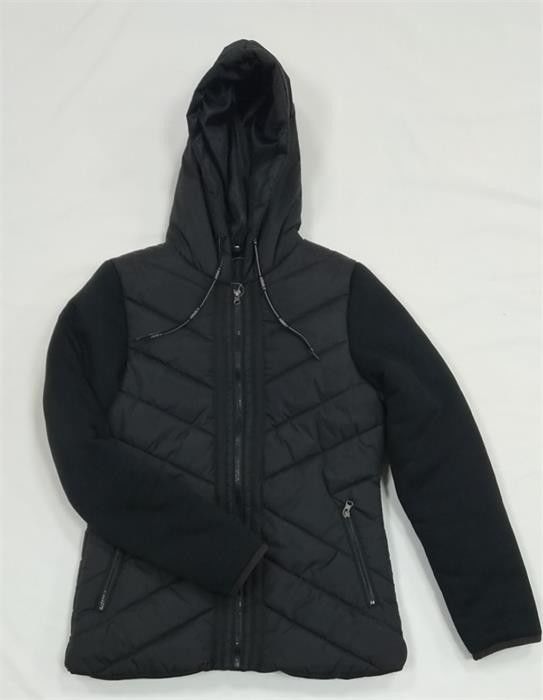 Women'S Light Padded Hooded Jacket Navy Black Outdoor Quilted Nylon Jacket