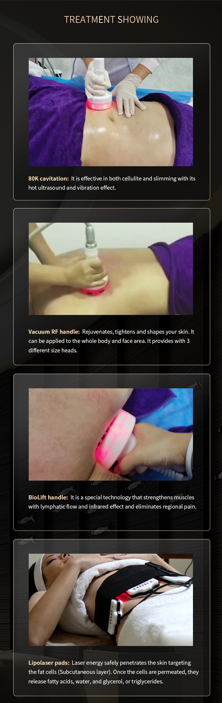 RF Vacuum Cavitation Machine 6 In 1 40K Skin Tightening Shaping Beauty Equipment