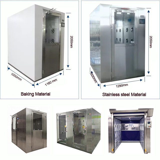 Customized Automatic Door Stainless Steel Cargo Air Shower With HEPA Filtration