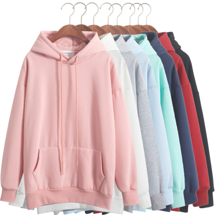 Wholesale custom pure color blank cheap women hoodie