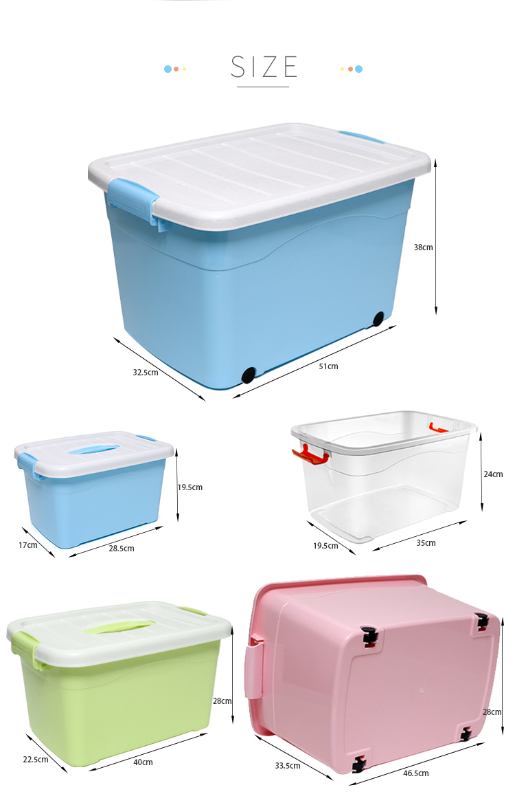 12L 18L 24L Clear Plastic Storage Bins Transparent Plastic Container Box