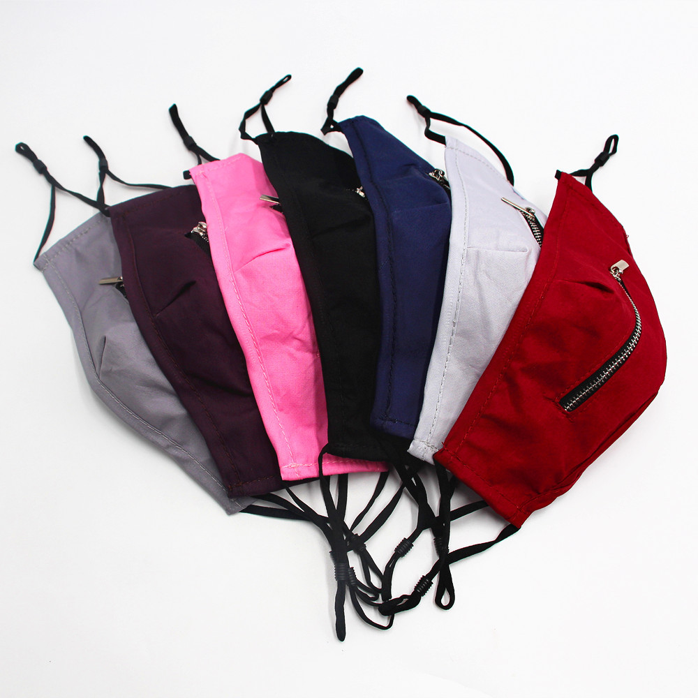 S&J OEM Wholesale Cotton Zipper Maskes Face Mouth Covering Reusable Personalized Breath Maskes with Zipper