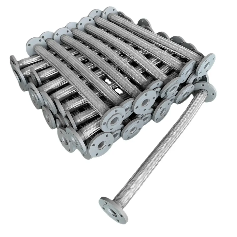 Stainless Steel 304 Corrugated Bellows Flanged Connector Type Braided Flexible Metal Hose