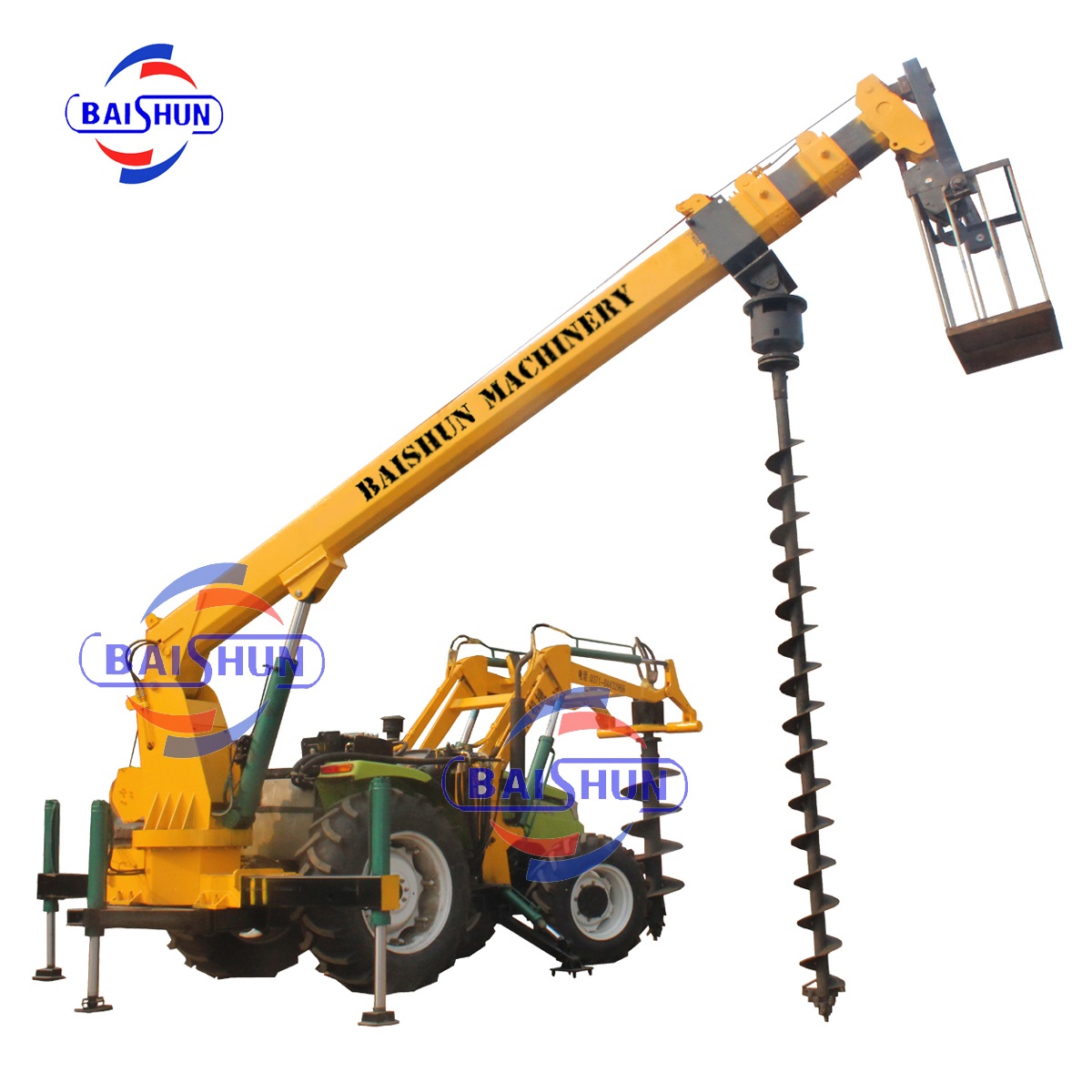 Popular sale lifting crane mounted post hole digger machine new tractor with auger