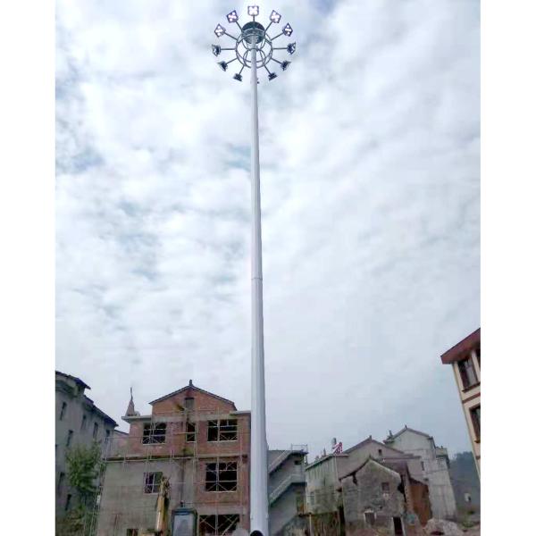 Galvanized Steel High Mast Light Tower Monopole 30 Meter For 5g Communication