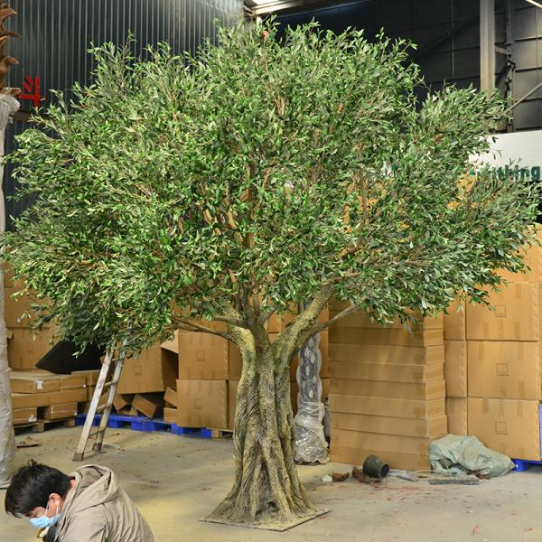 7ft 8ft or customized height most realistic large faux olive tree for indoor hotel lobby and outdoor (uv resistant)_