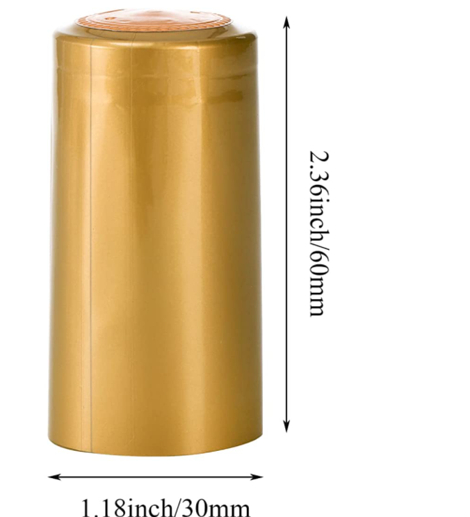 OEM ODM Custom Wine Bottle Cork With Black Plastic Top Gold PVC Shrink Capsule