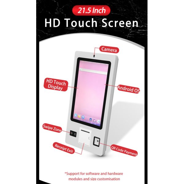 Mcdonald's 21.5 32Inch WIFI Remote Control Restaurant Touch Screen Kiosk POS Card Reader Including Barcode Reader-SDK