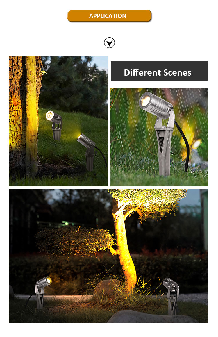 LED Spike 1w 2w 3w Outdoor Garden Spotlight Yard Landscape Light for Tree Lawn