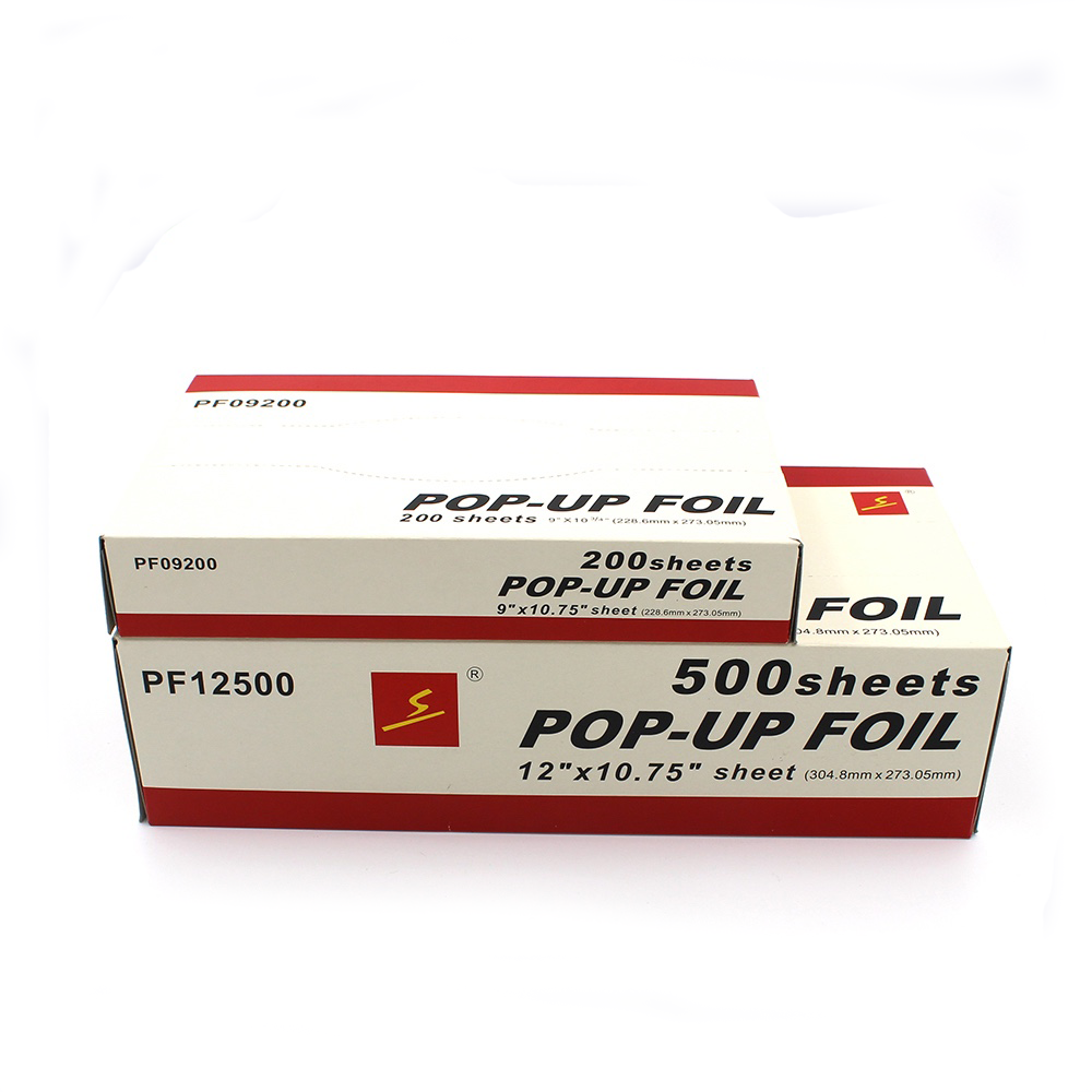 Silver Pre-Cut Pop Up Aluminum Foil Paper Sheets for Airline Food 9" x 10.75" Alloy 8011