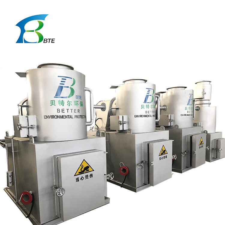 2023 Silver/Blue Pet Animal Cremation Furnace with Solid Waste Management System