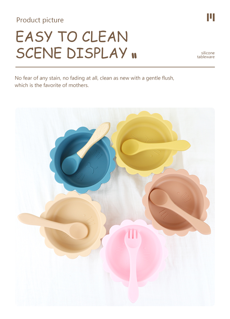 Personalized Suction Silicone Bowl Set Waterproof Non Toxic BPA Free Material