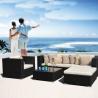 Buy cheap Living Room Wicker Outdoor Couch Black Garden Sofa Dining Set from wholesalers