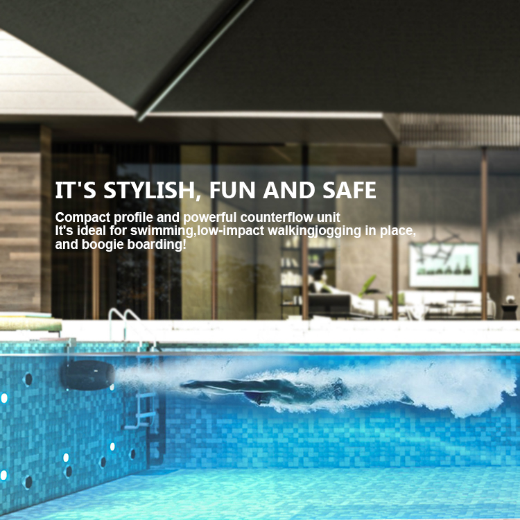 Depth 250mm Pool With Aupool Endless Swimming Jet Discharge Rate 80m3/H To 300m3/H