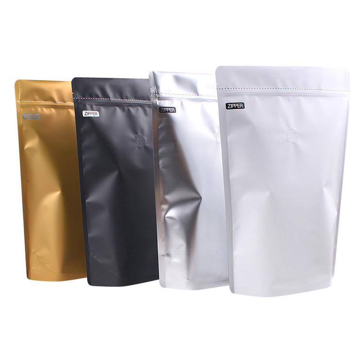 1/2 Lb Pound 250g Aluminum Foil Stand Up Coffee Bag With Ziplock Degassing Valve