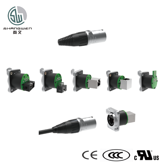 Panel Mount Waterproof Rj45 Network Connector Right Angle Shield Female RJ45 Connector