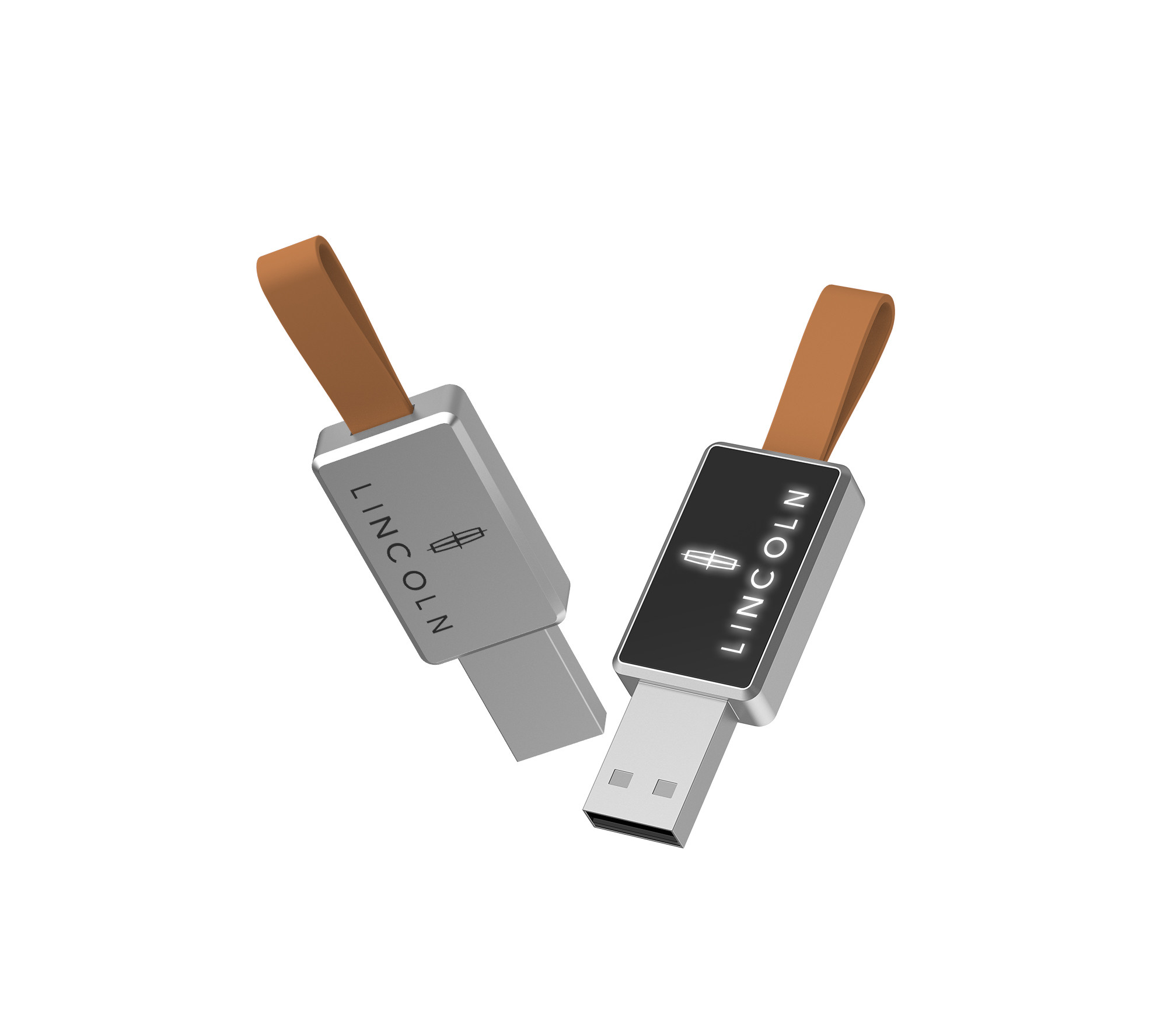 Metal Usb Memory Stick 2.0 Engraving Logo With LED Light When Reading At Computer