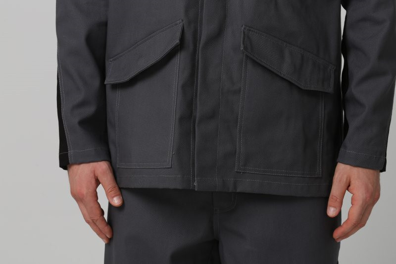 350gsm Fr Rated Winter Coats , EN11611 Fire Retardant Apparel With Studs