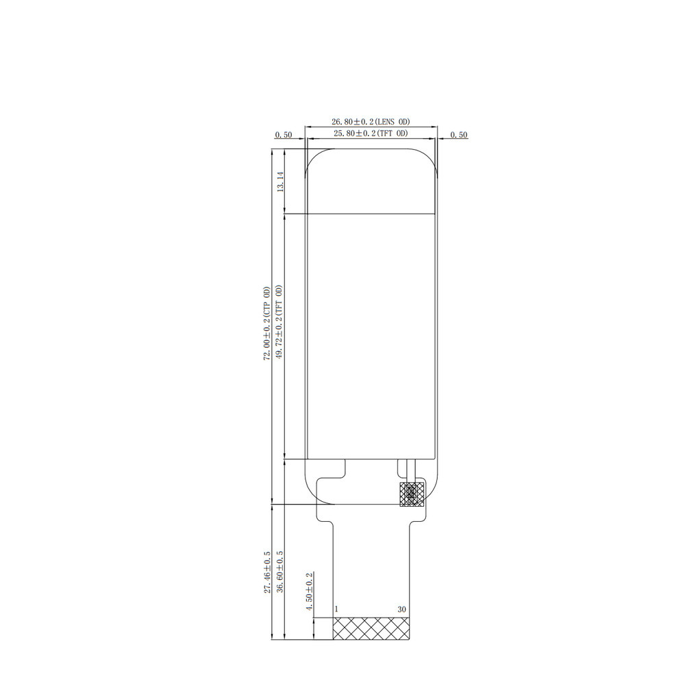 170x320 Dots Transmissive Small LCD Touch Screen All Viewing Direction