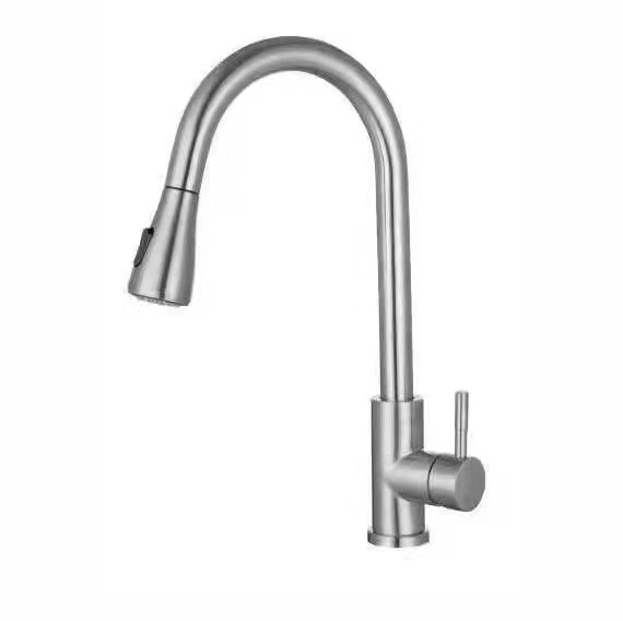 SS304 Stainless Steel Faucet Pull Down Spray Faucet Coil Extend Available